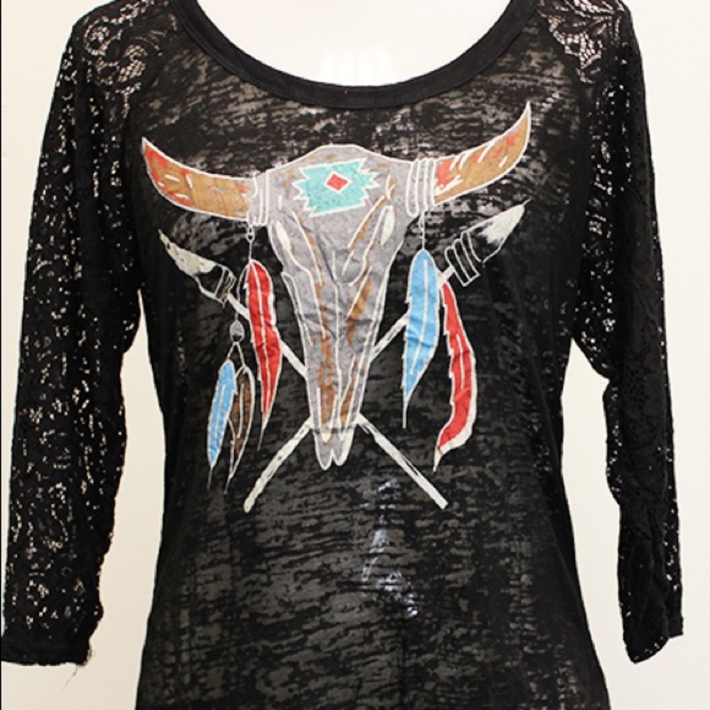 Dream catcher bull steer skull Top T-shirt